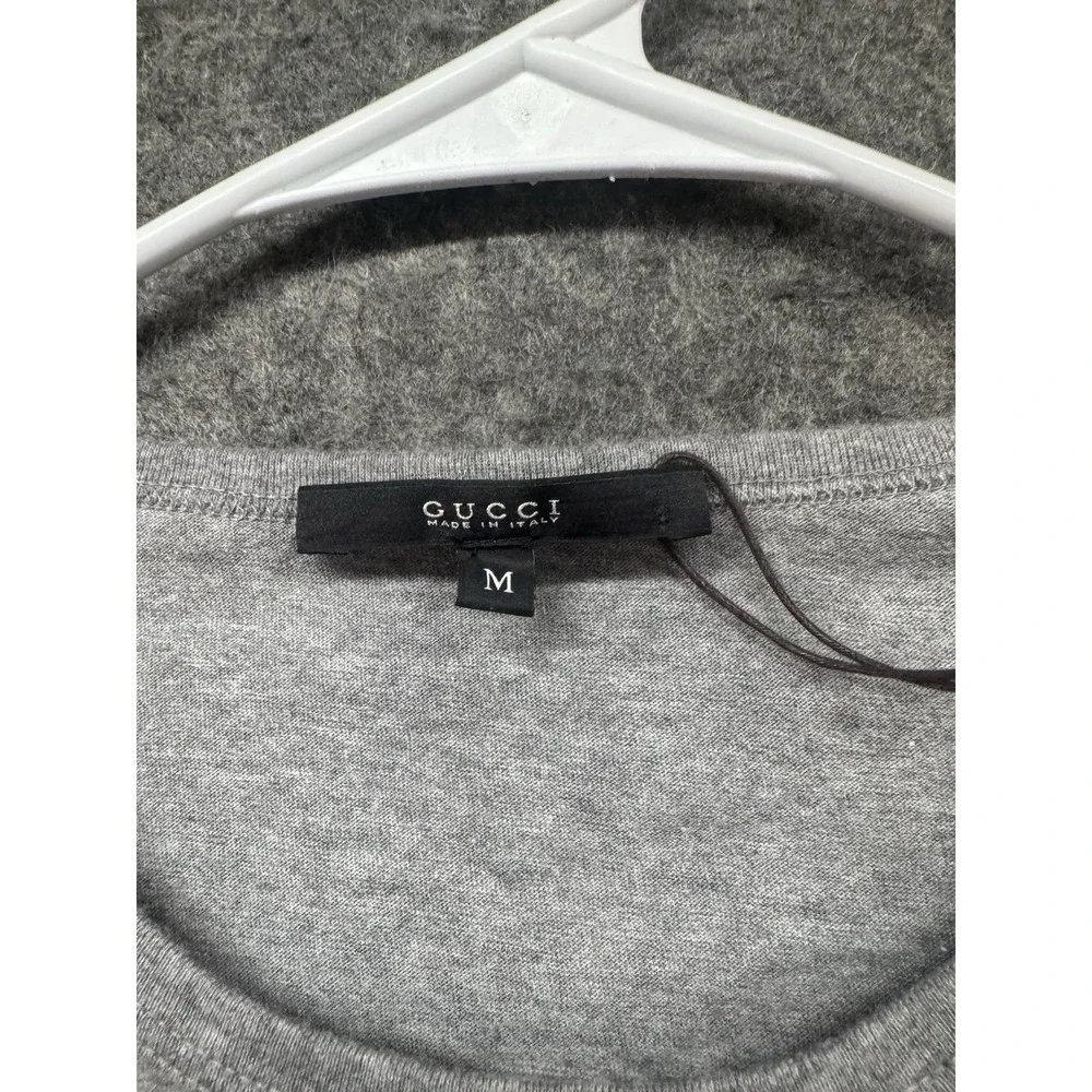 Gucci GG Logo Gray T-Shirt Mens Medium Made In Italy NWT Luxury